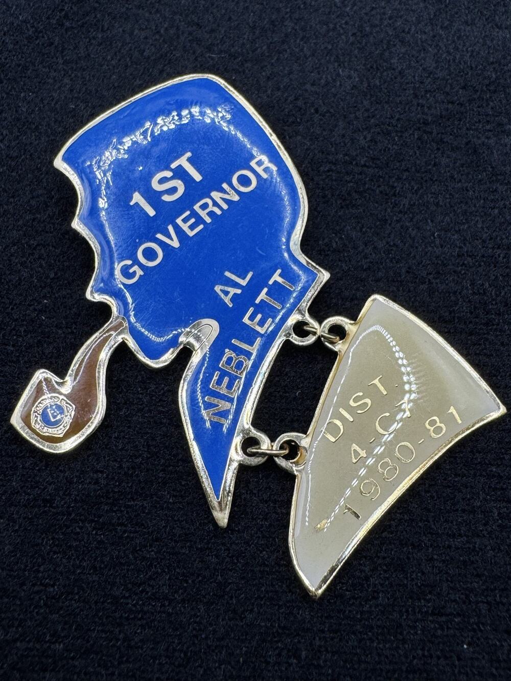 Lions Clubs Al Neblett 1st District Governor District 4-C7 1980–1981 Lapel Pin